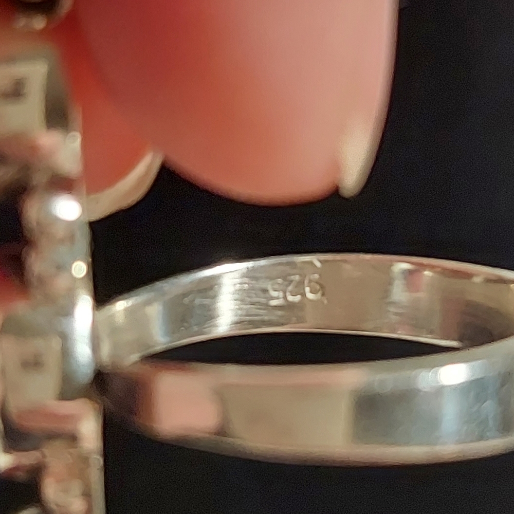 Beautiful Kingman Dalia Sterling Silver Long 5 Stone Adjustable Ring 5-8 - Picture 7 of 9